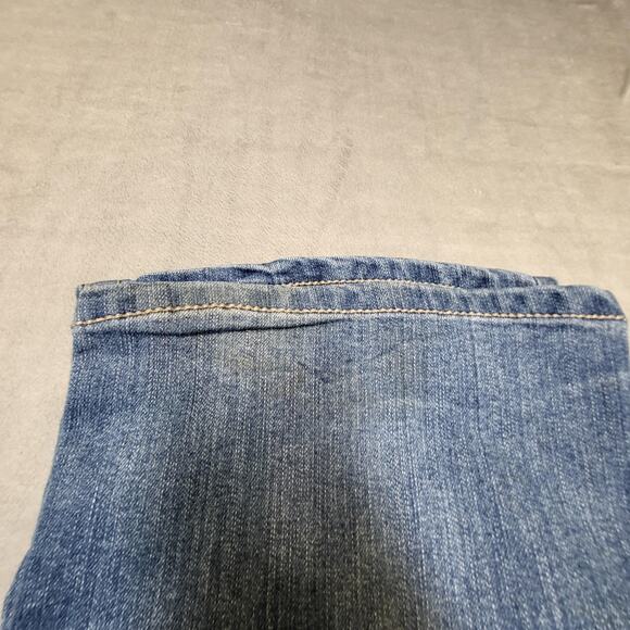 Mudd Jeans Juniors 17 Blue Bootcut Stretch Denim Light Wash Whiskered Mid Rise - Picture 10 of 11
